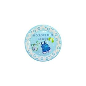 Nedi TKT7101 Hoşgeldin Bebek Mavi 10'lu 23 cm Karton Tabak