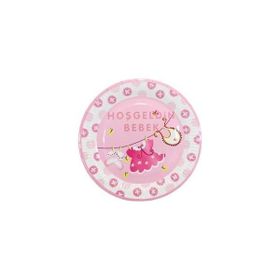 Nedi TKT7201 Hoşgeldin Bebek Pembe 10'lu 23 cm Karton Tabak