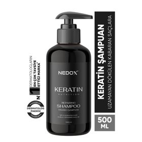 NEDOX 500 ml Yıpranmış Saçlar İçin Keratinli Saç Bakım Şampuanı