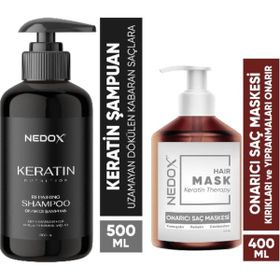 NEDOX Keratinli 500 ml Saç Bakım Şampuanı+400 ml Saç Bakım Maskesi