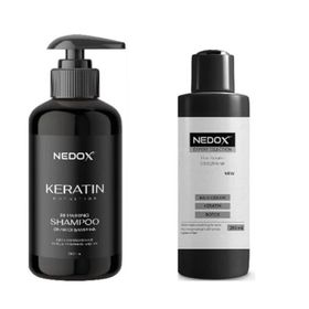 NEDOX Keratinli 500 ml Saç Bakım Şampuanı+Saç Düzleştirici Şekillendirici 250 ml Keratin Botoks Krem