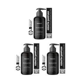 NEDOX Yıpranmış Saçlar İçin Keratinli 3x500 ml Saç Bakım Şampuanı