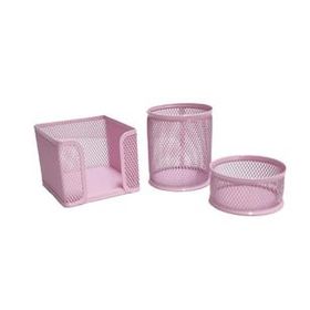 Need ND-1001 Masaüstü Perfore 3'lü Toz Pembe Kalemlik Seti