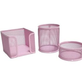 Need ND-1001 Masaüstü Perfore 3'lü Toz Pembe Kalemlik Seti