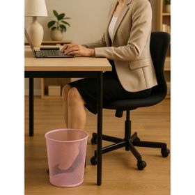 Need ND-1044 Tam Delikli Metal Fileli Toz Pembe Çöp Kovası
