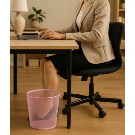 Need ND-1044 Tam Delikli Metal Fileli Toz Pembe Çöp Kovası