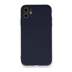 Nefertiya iPhone 12 Nano İçi Kadife Lacivert Silikon Kılıf