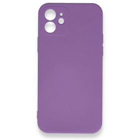 Nefertiya iPhone 12 Nano İçi Kadife Mor Silikon Kılıf