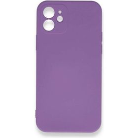 Nefertiya iPhone 12 Nano İçi Kadife Mor Silikon Kılıf