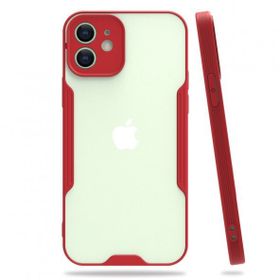 Nefertiya iPhone 12 Platin Kırmızı Silikon Kılıf