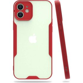Nefertiya iPhone 12 Platin Kırmızı Silikon Kılıf