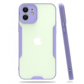 Nefertiya iPhone 12 Platin Lila Silikon Kılıf