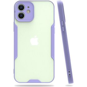 Nefertiya iPhone 12 Platin Lila Silikon Kılıf