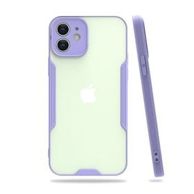 Nefertiya iPhone 12 Platin Lila Silikon Kılıf