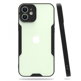Nefertiya iPhone 12 Platin Siyah Silikon Kılıf