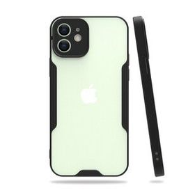 Nefertiya iPhone 12 Platin Siyah Silikon Kılıf