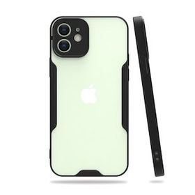 Nefertiya iPhone 12 Platin Siyah Silikon Kılıf
