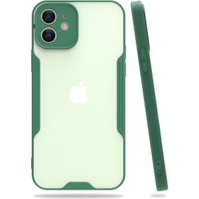 Nefertiya iPhone 12 Platin Yeşil Silikon Kılıf