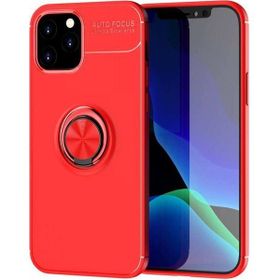Nefertiya iPhone 12 Range Yüzüklü Kırmızı Silikon Kılıf
