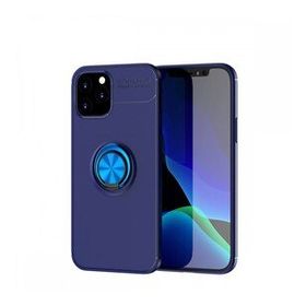 Nefertiya iPhone 12 Range Yüzüklü Mavi Silikon Kılıf
