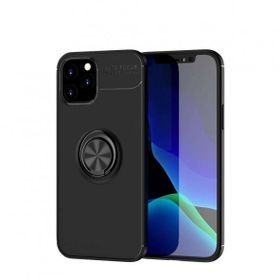 Nefertiya iPhone 12 Range Yüzüklü Siyah Silikon Kılıf