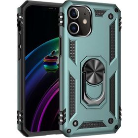 Nefertiya iPhone 12 Sofya Yüzüklü Yeşil Silikon Kapak Kılıf