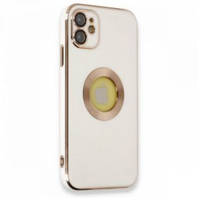 Nefertiya iPhone 12 Store Beyaz Silikon Kılıf