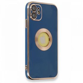 Nefertiya iPhone 12 Store Mavi Silikon Kılıf