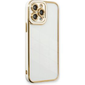 Nefertiya iPhone 13 Pro Liva Lens Beyaz Silikon Kılıf