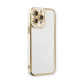Nefertiya iPhone 13 Pro Liva Lens Beyaz Silikon Kılıf