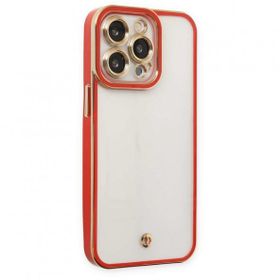 Nefertiya iPhone 13 Pro Liva Lens Kırmızı Silikon Kılıf