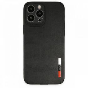 Nefertiya iPhone 13 Pro Loop Siyah Deri Silikon Kılıf