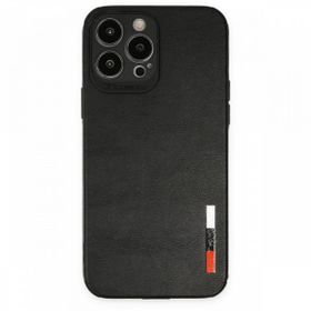 Nefertiya iPhone 13 Pro Loop Siyah Deri Silikon Kılıf