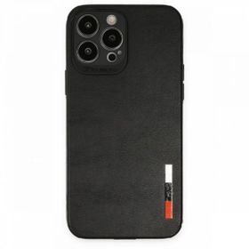 Nefertiya iPhone 13 Pro Loop Siyah Deri Silikon Kılıf