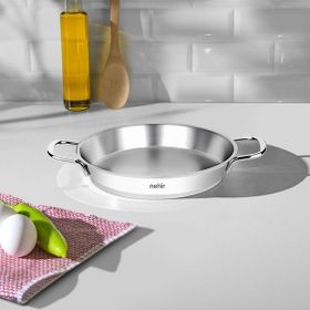 Nehir 20 cm Silver Çelik İtalyan Kapaksız Gri Omlet Sahanı