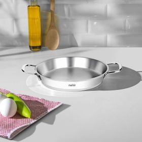 Nehir 20 cm Silver Çelik İtalyan Kapaksız Gri Omlet Sahanı