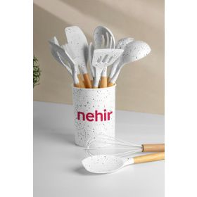Nehir Angela Ahşap Silikon 12 Parça Servis Takımı