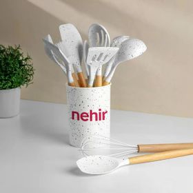 Nehir Angela Ahşap Silikon 12 Parça Servis Takımı