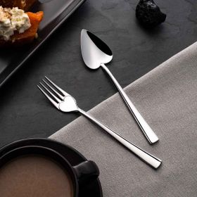 Nehir Can Canan Sade 12'li Tatlı Çatal Kaşık Set