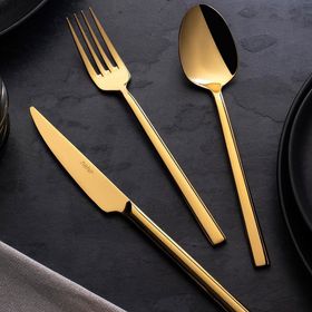 Nehir Dalyan Titianium Gold 89 Parça Deri Kutulu Çatal Kaşık Bıçak Takımı