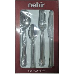 Nehir Deniz Sade 6 Kişilik 24 Parça Gümüş Çatal Kaşık Takımı