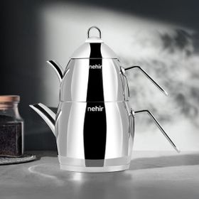 Nehir Florina 1.5 L Gri Midi Çelik Çaydanlık Takımı