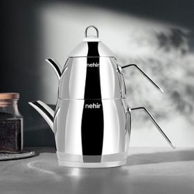 Nehir Florina 1.5 L Gri Midi Çelik Çaydanlık Takımı