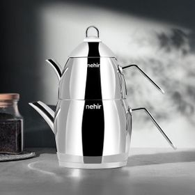 Nehir Florina 1.5 lt Gri Midi Çelik Çaydanlık Takımı