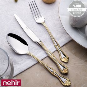 Nehir Lalezar Sade 89 Parça Ahşap Sandıklı Çatal Kaşık Bıçak Takımı