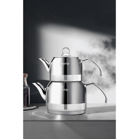 Nehir Lotus 1.9 lt Gri Paslanmaz Çelik Midi Çaydanlık Takımı