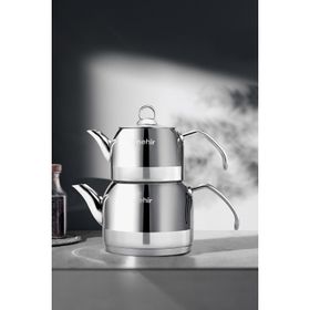 Nehir Lotus 1.9 lt Gri Paslanmaz Çelik Midi Çaydanlık Takımı