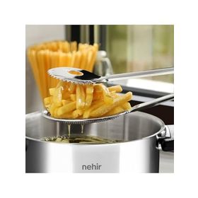 Nehir Nehir Gri 30 cm Sade Süzgeçli Kızartma Maşası