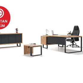 Nehir Ofis Mobilyaları Zeta Etajerli Makam Yönetici Ofis Masa Takımı