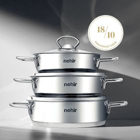 Nehir Silver 6 Parça Çelik Gri Sahan Seti